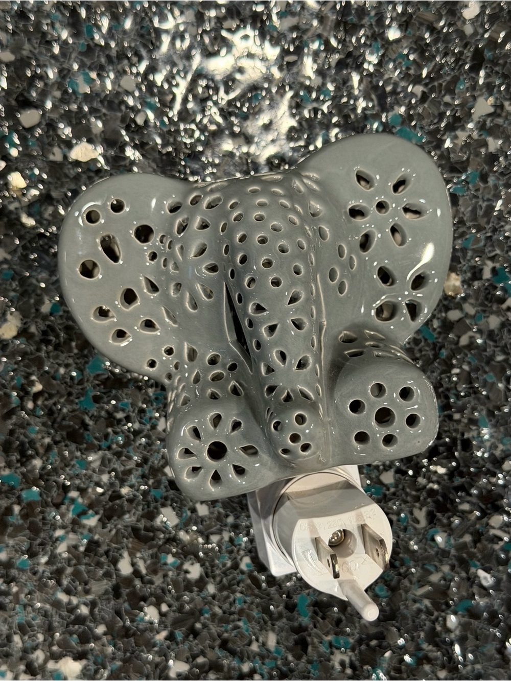 Ceramic Gray Elephant Night Light